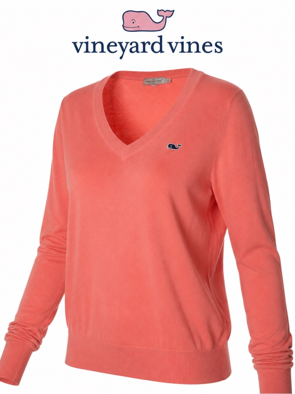 Vineyard Vines Coral Pink V-Neck Sweater XL